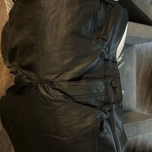 Black pleather Tory Burch pants